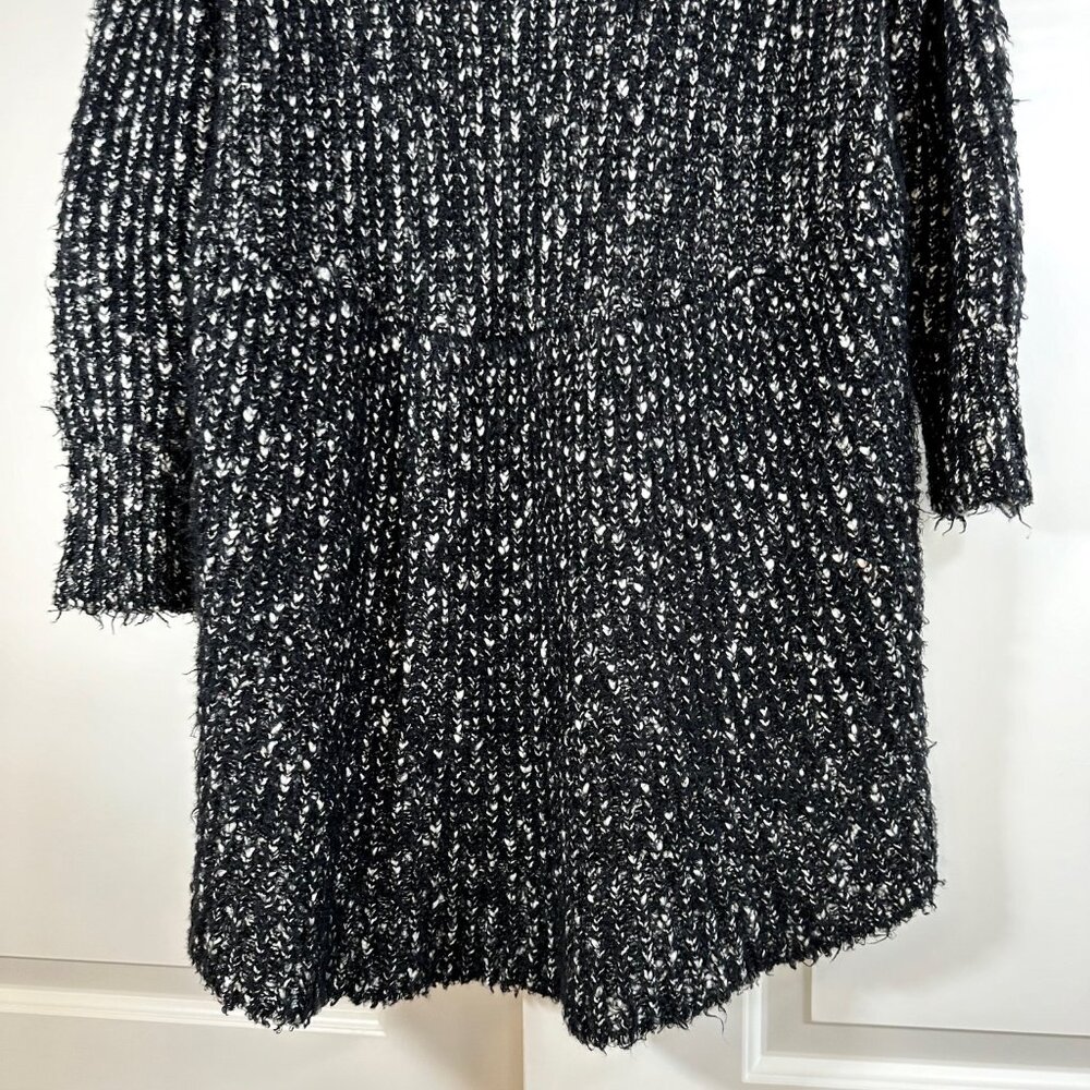 XOXO Black & White Open Drape Front Cocoon Cardigan Medium - Picture 5 of 11